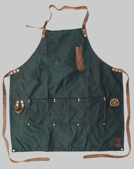 Full-size apron in green canvas