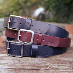 Dog collars with stamped custom initials and names