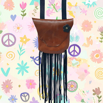 Woman's tassel bag with Topanga inspired flower design