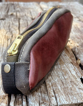 Bicycle top tube bag with canvas and leather