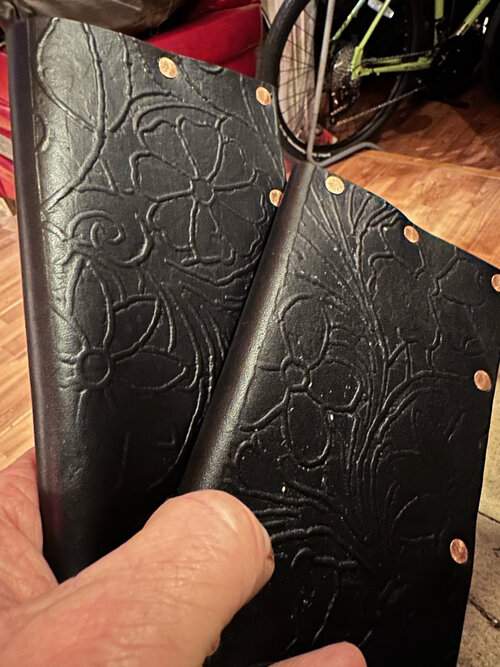 Leather journal cover with special embossed design