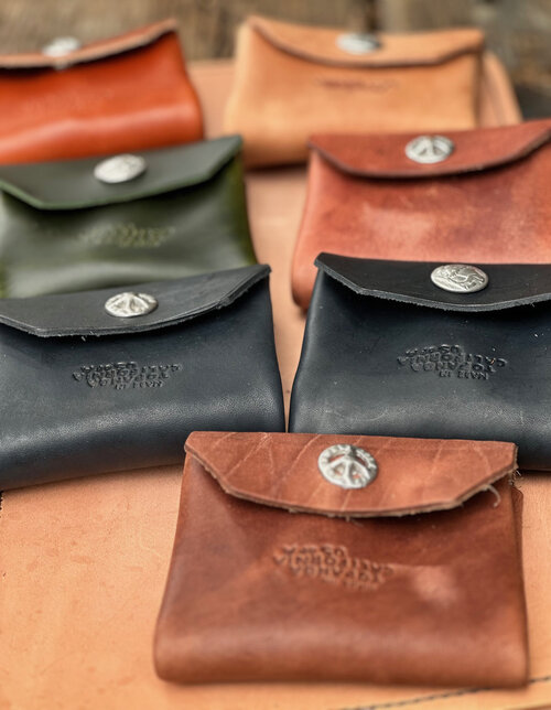 Katrina leather pouches with differnt snap designs
